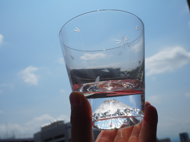 田島硝子 富士山ロック桜切子グラス