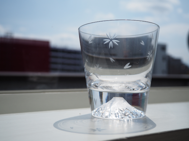 田島硝子 富士山ロック桜切子グラス