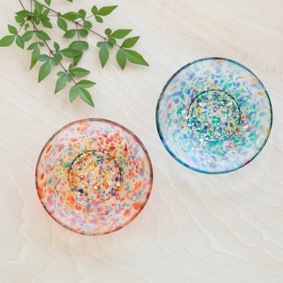 津軽びいどろ MATSURI金彩豆皿ペアセット | キッチン&インテリア