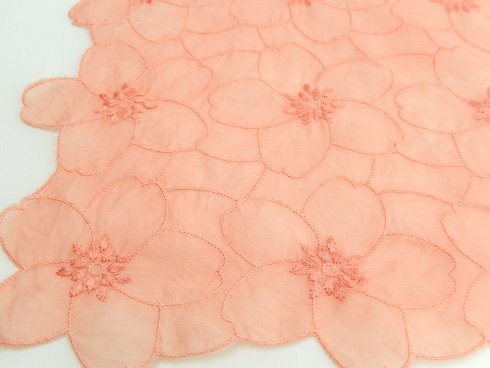 綿100%ローン刺繍ハンカチさくら 48×48cm　10枚