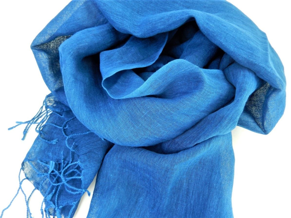 BIN house ビンハウス 大判 藍染め シルクストール BIN house 大判シルクストール