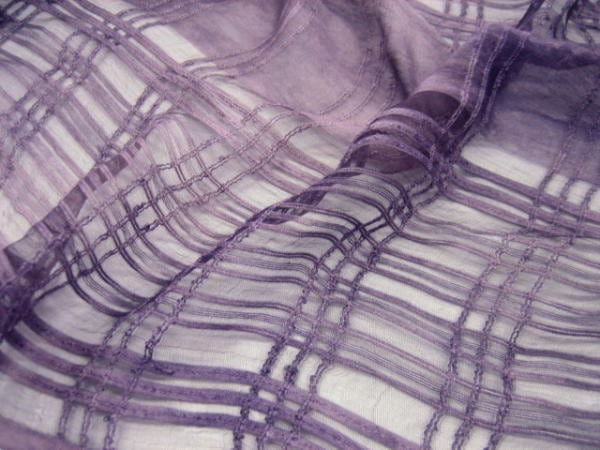 シルクレーヨン格子柄ストール房付N　 約55×180cm　10枚