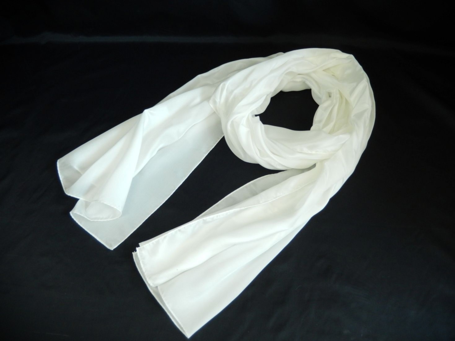 絹100%　10匁フラットクレープ大判ストール約60×170㎝　1枚