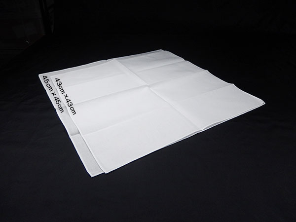 綿＃60厚口ローンハンカチ（45×45cm）100枚組