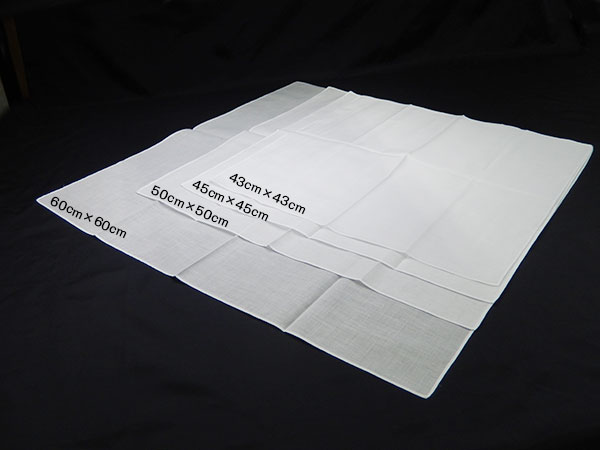 綿＃80薄口ローンハンカチ（60×60cm）50枚組  Handkerchief