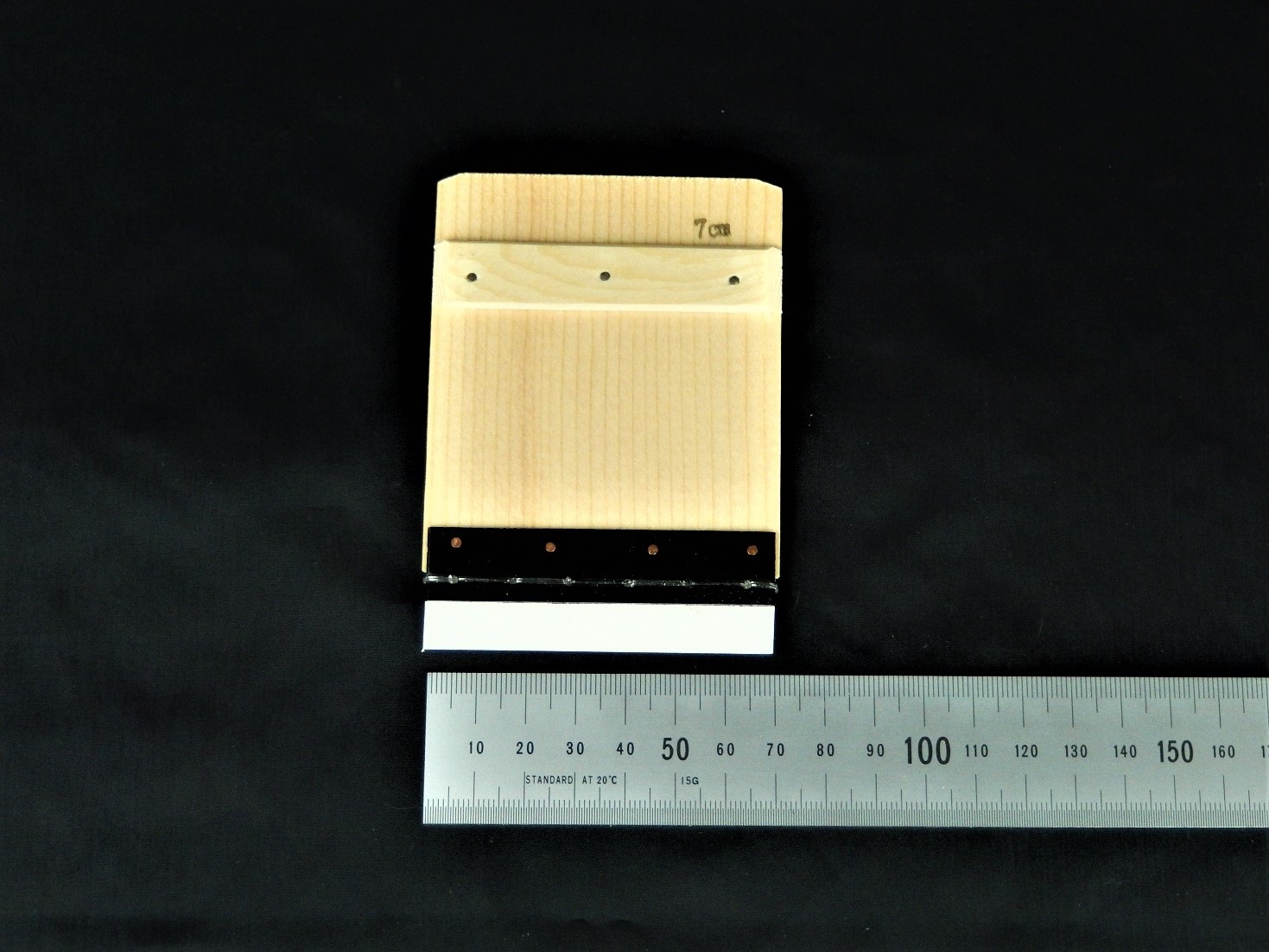 駒ベラ・白ゴム付 7cm Komabera , Wooden squeege(spreader) with