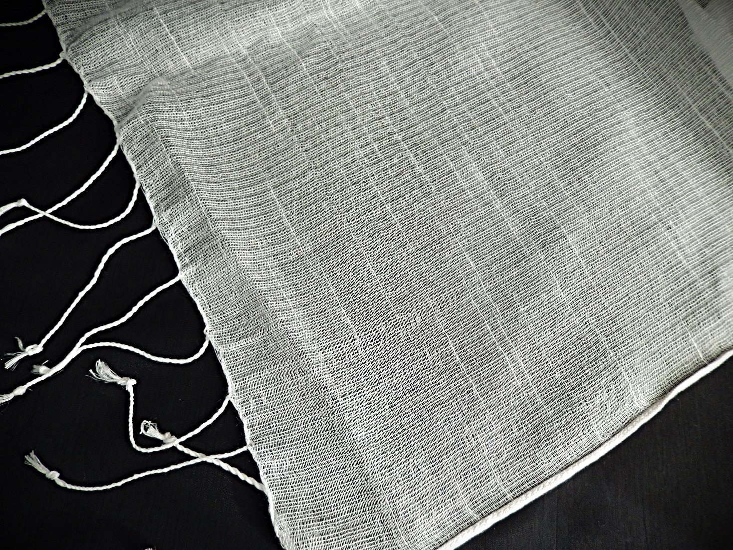 シルクレーヨンストール房付(スラブ入)　約38×160㎝　10枚