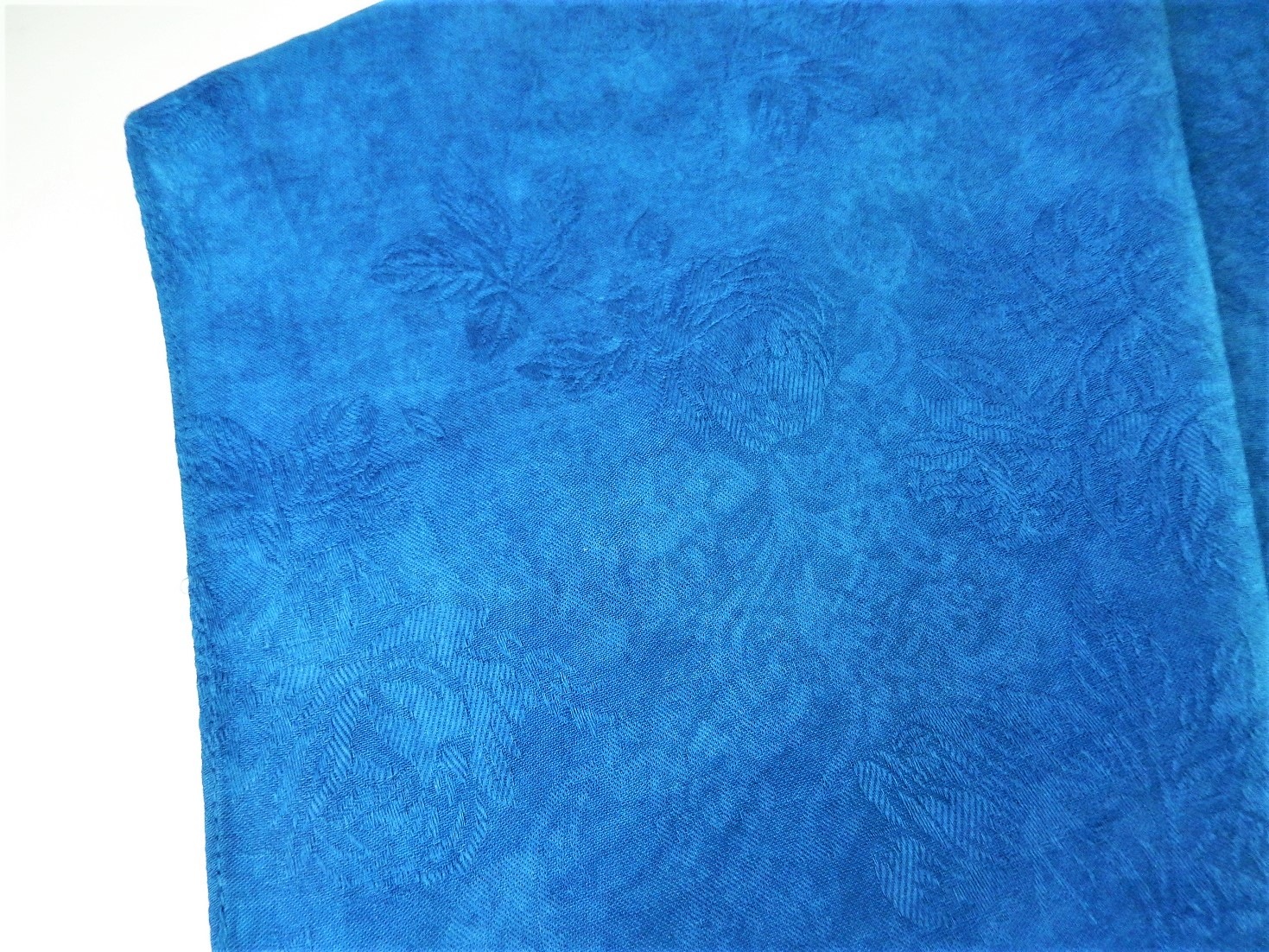 綿100% 花柄ジャガードハンカチ　34×34cm　1枚