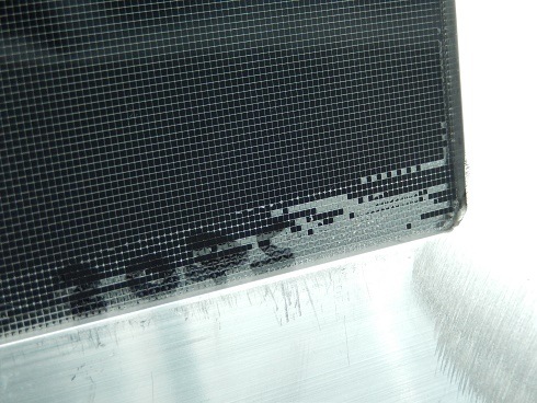 糊置用紗張アルミ枠(薄型)　Aluminum printing frame with mesh for resist dyeing of stencil