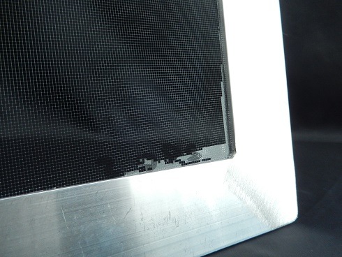 糊置用紗張アルミ枠(薄型)　Aluminum printing frame with mesh for resist dyeing of stencil