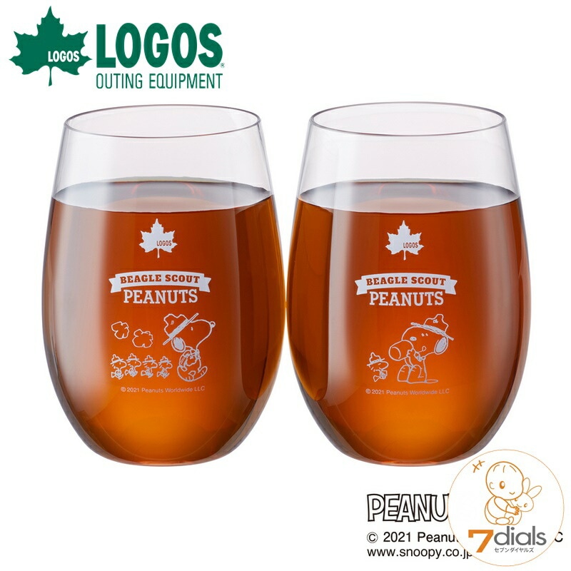 LOGOS/ロゴス SNOOPY 割れない・MYタンブラー(2pcs)落としても安心 やわらか素材の割れないタンブラー 極薄仕上げですっきり飲み口