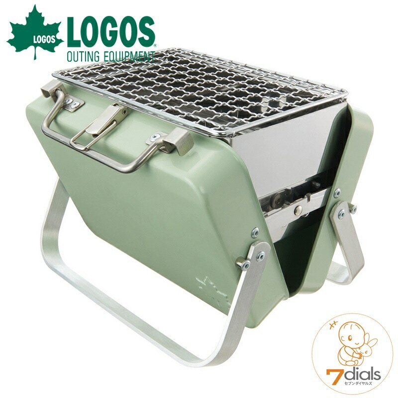 LOGOS/ロゴス グリルアタッシュmini アタッシュケースを開くとグリルになる、スタイリッシュなデザインの卓上ミニグリル ケースに焼網や火床が収納