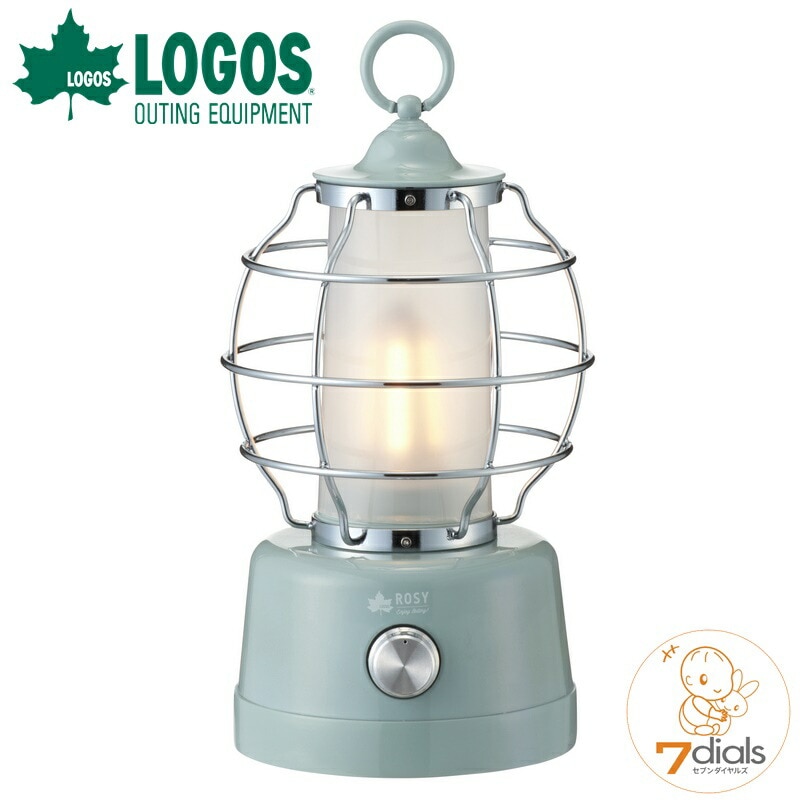 LOGOS/ロゴス ROSY ビレッジランタン 乾電池式LEDランタン ビレッジランタンはレトロ感漂うやさしいグリーンカラーのLEDランタン 無段階調光 暖色系の光
