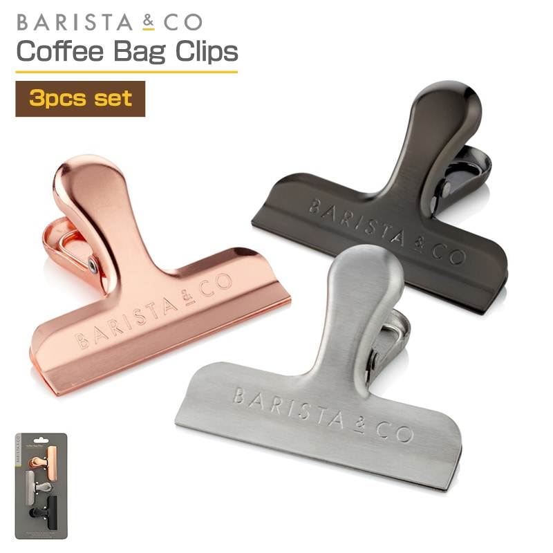 Barista&Co Coffee Bag Clip 3pcs set/コーヒー バッグクリップ3個セットバリスタアンドコー 約8センチ程のしっかりとしたクリップ コーヒーバッグ留め