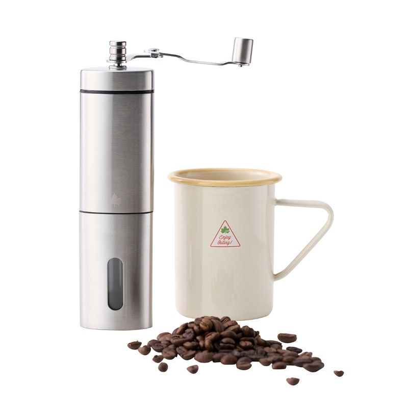 LOGOS/ロゴス LOGOS ポータブルミル 粗挽きから細挽きまで、無段階でコーヒー豆を調節できるハンディコーヒーミル スリムな手動タイプのコーヒーミル