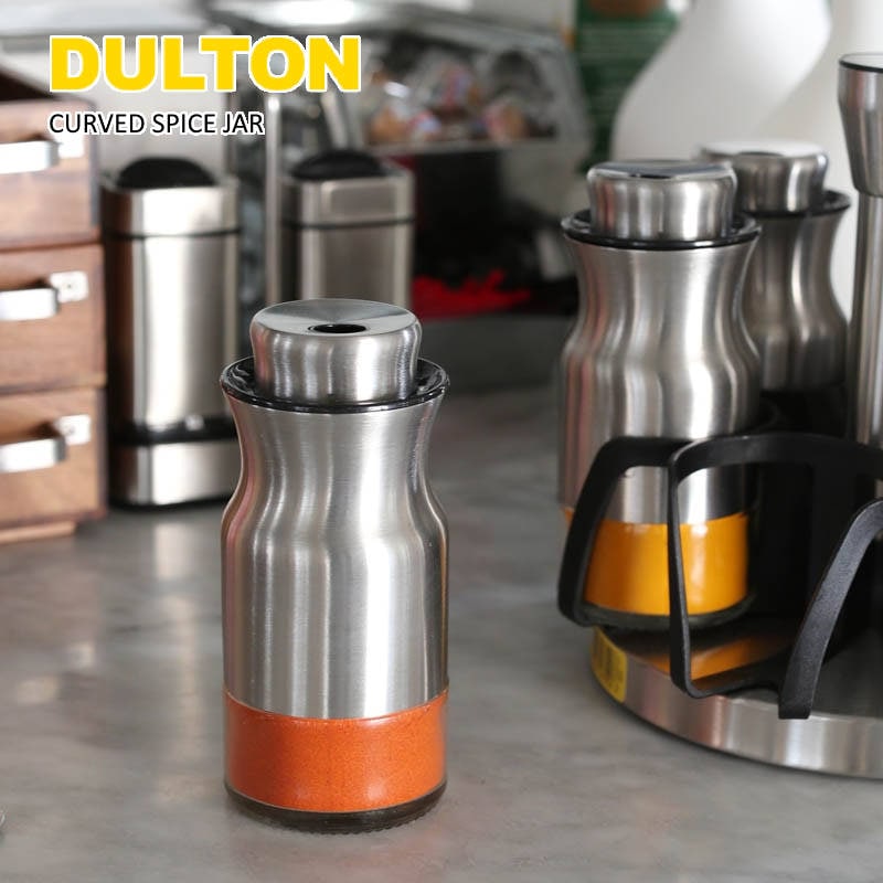 DULTON/ダルトン カーブドスパイスジャー 塩コショウ入れ調味料入れ 塩 胡椒 入れ 保存容器 調味料保存 おしゃれ調味料入れ Curved Spice Jar K20-126