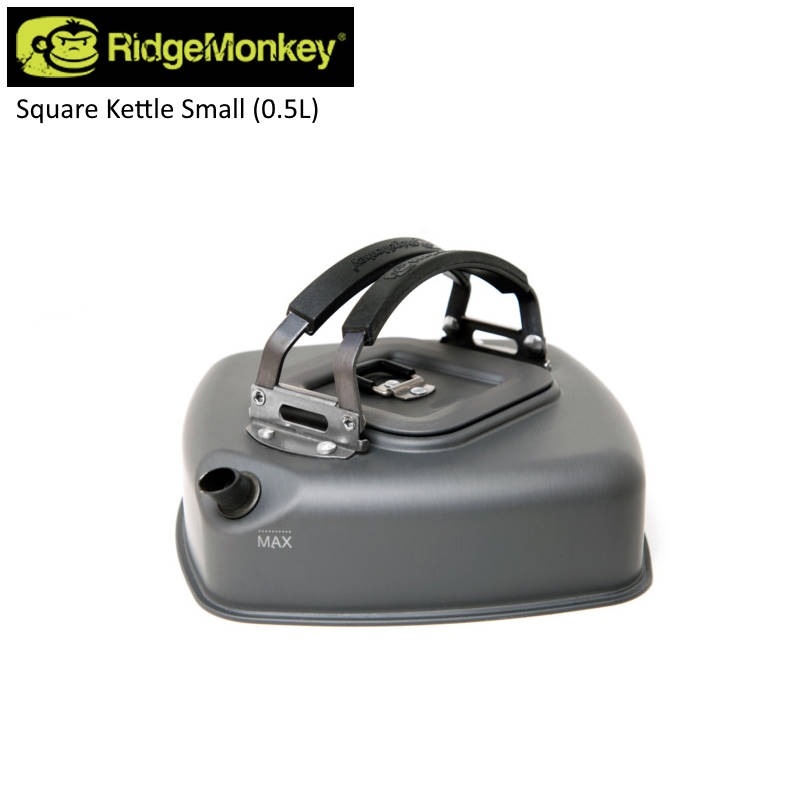 RidgeMonkey/リッジモンキー スクエアケトルスモール(0.5L) 500mlのスクエア型のおしゃれなケトル やかん ソロキャンプや車中泊などサイズもコンパクト