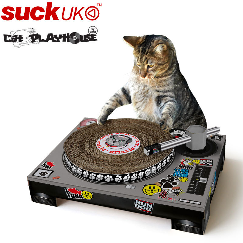 SUCＫ ＵＫ/サックユーケー キャットDJスクラッチングパッド DJのターンテーブルが猫の爪とぎになったおしゃれで可愛いキャットアイテム 爪研ぎ