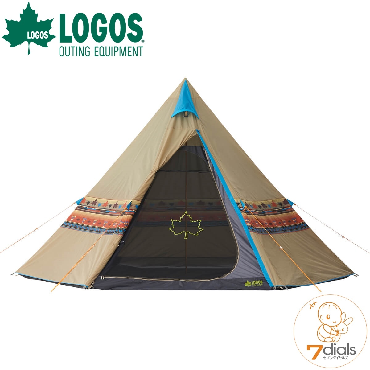 LOGOS/ロゴス LOGOS ナバホティピー400 ティピーテントTepee 400 形と柄がおしゃれで目立つテント ワンポールテント キャンプにフェスに人気アイテム