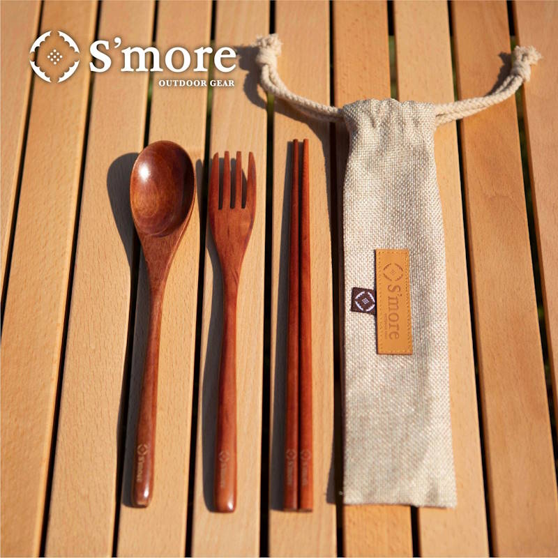 (クリックポスト発送) S'more/スモア カトラリー3点セット スプーン フォーク 箸と専用袋付きのカトラリーセット