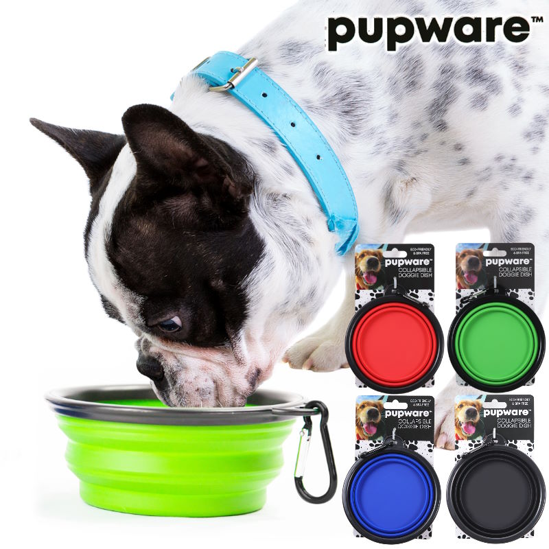 (クリックポスト発送) pupware/ポップウェア ドギーディッシュ 折りたたみフードボウル 持ち運び便利なカラビナ付き折りたたみフードボウル ウォーターボウル