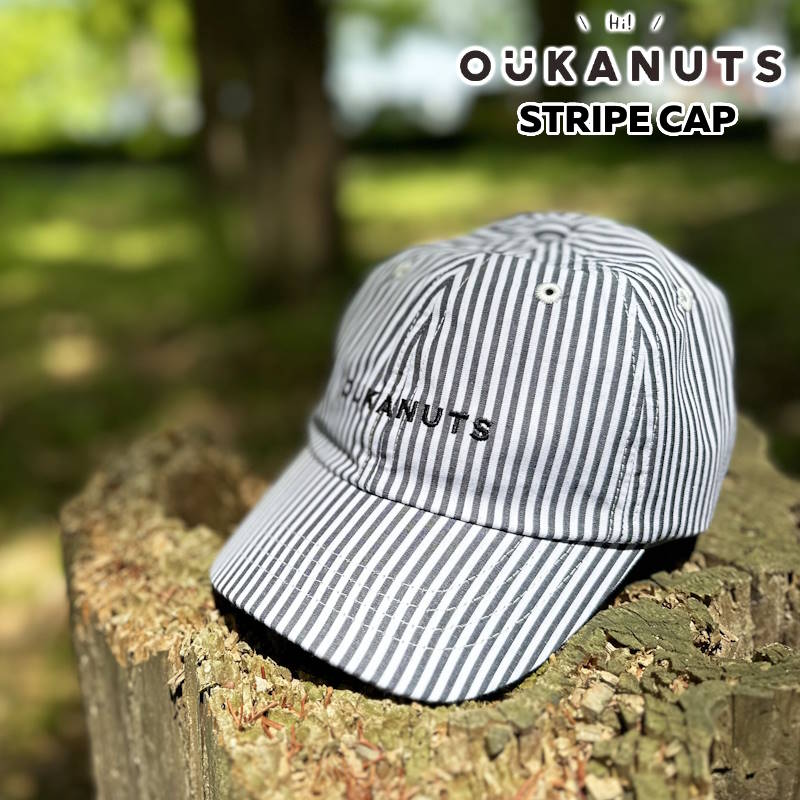 (クリックポスト発送) OUKANUTS/オウカナッツ ストライプキャップ STRIPE CAP ありそうでない眩しいストライプ柄のlow-cap ローキャップ