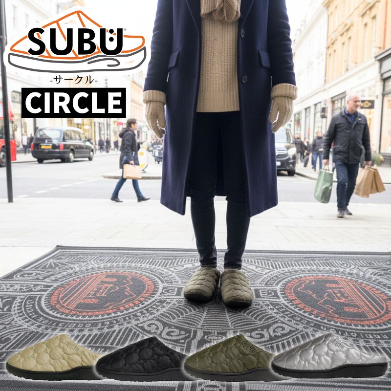 SUBU 2026年 CIRCLE サークル スブ 冬用サンダル ユニセックス 男女兼用 冬用のおしゃれで暖かいサンダル 起毛加工で暖かい 4層構造のクッションインソール
