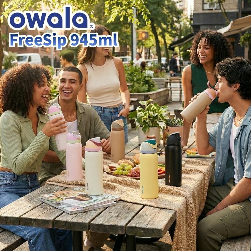 owala オワラ FreeSip 945ml フリーシップ 32oz 3重ステンレス構造の保冷ボトル ストローと直飲みの特許取得の2WAY仕様 おしゃれボトル