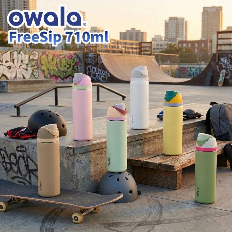 owala オワラ FreeSip 710ml フリーシップ 24oz 3重ステンレス構造の保冷ボトル ストローと直飲みの特許取得の2WAY仕様 おしゃれボトル