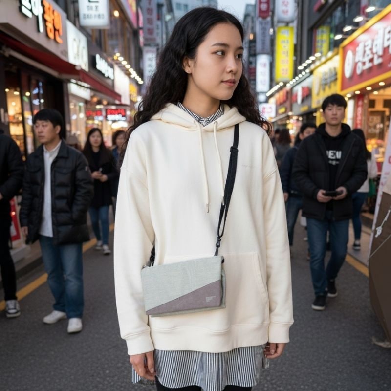 旅行用に開発された中身が取り出しやすい多機能サコッシュ VOYAGE2 スライドパーツ搭載で引っ張るだけでカードやパスポートなどが取り出しいやすい