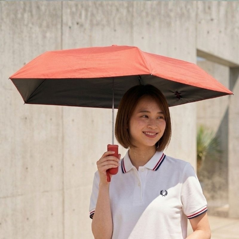 アルベロベロ★オレボレブラ新品未使用★晴雨兼用折りたたみ傘袋付き！ pitaa ハーフカプセル 50cm 袋がなくならない折りたたみ晴雨兼用傘