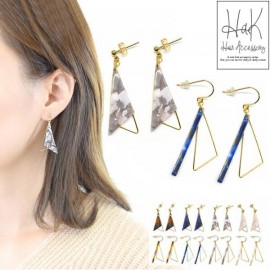 べっ甲モチーフ ピアス 三角 【送料pt100】|ピアス・イヤリング|ファッション小物