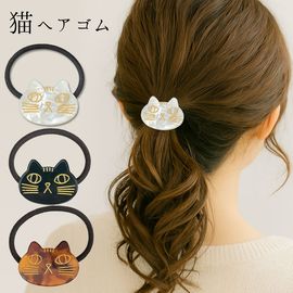 猫 ヘアゴム ヘアアクセサリー ねこ ネコ ヘアアクセ 動物 レディース おしゃれ かわいい マーブル 【送料pt100】|ヘアゴム|ヘアアクセサリー