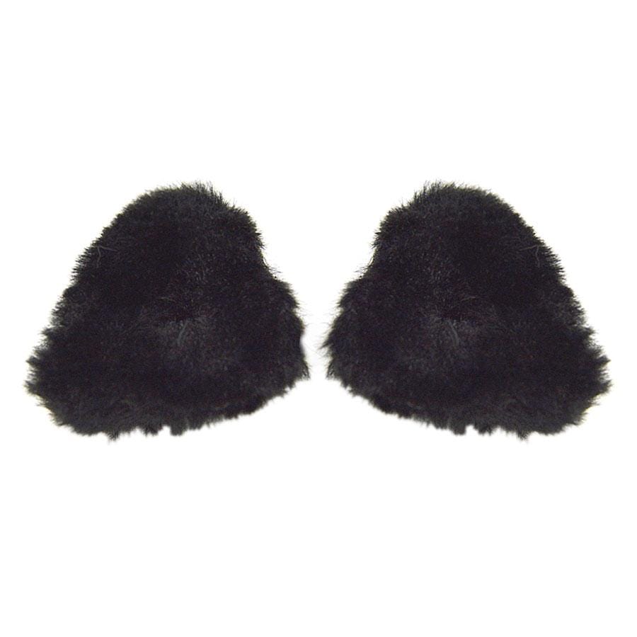 ヘアクリップ ねこ耳 ファー ボア 2個セット 猫耳 ミニクリップ 三角
