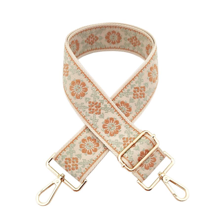 ショルダーベルト 幅広 刺繍 太め 編み込み ショルダーストラップ 単品