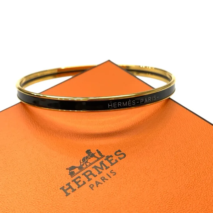 HERMES エルメス エナメルブレスレット 《ユニ》 イエローゴールドプレーテッド 65OR70 H240001F 0162
