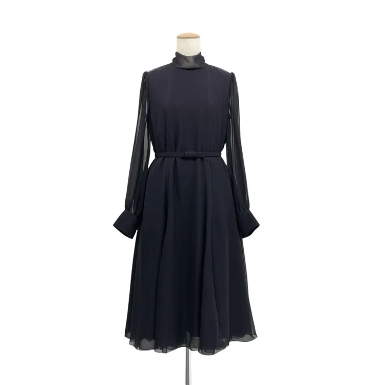FOXEY フォクシー ブリーズ ドレス シフォンエアリースリーブ ワンピース 38 42409-SOOY