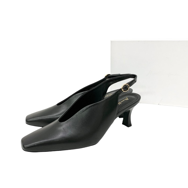 Mame Kurogouchi マメクロゴウチ Curved Line Sling Back Heels スリングバックパンプス 23.5 MM22PF-AC301