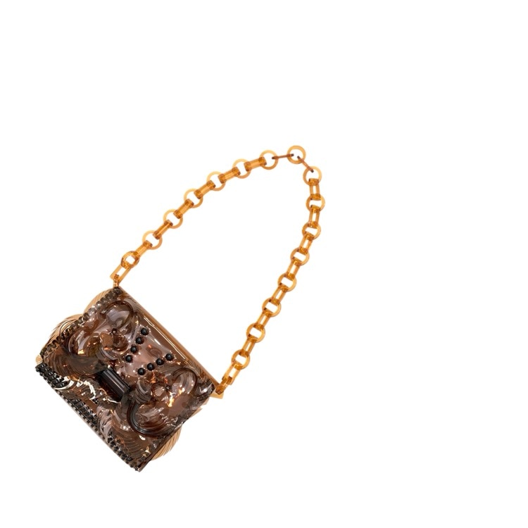 Mame Kurogouchi マメクロゴウチ Vinyl Chloride Mini Chain Bag PVCチェーン バッグ ブラウン MM8-AC095