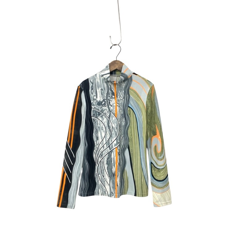 Mame Kurogouchi マメクロゴウチ Marble Print Jersey top マーブルプリントカットソー 1 MM21FW-JS005WH