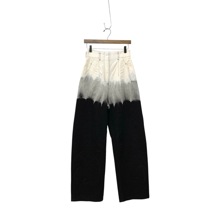 Mame Kurogouchi マメクロゴウチ Gradient Dye Floral Embossed Wide Leg Jeans エンボス加工デニムパンツ