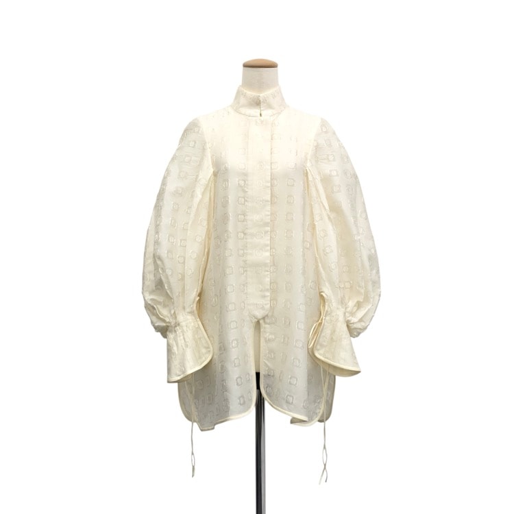 Mame Kurogouchi マメクロゴウチ Floral Cut-Jacquard Shirt ジャガードシアーシャツブラウス MM20FW-SH041