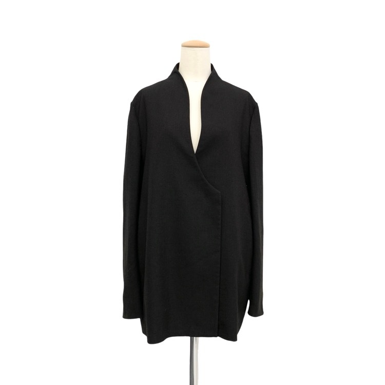 Mame Kurogouchi マメクロゴウチ  美術館ジャケット トリアセテート素材 ブラック4 MM24SS-JK046