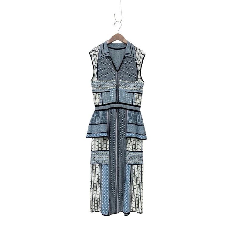 Mame Kurogouchi マメクロゴウチ Geometric Pattern Knitted Dress ニットワンピース 2 MM25SS-KN085