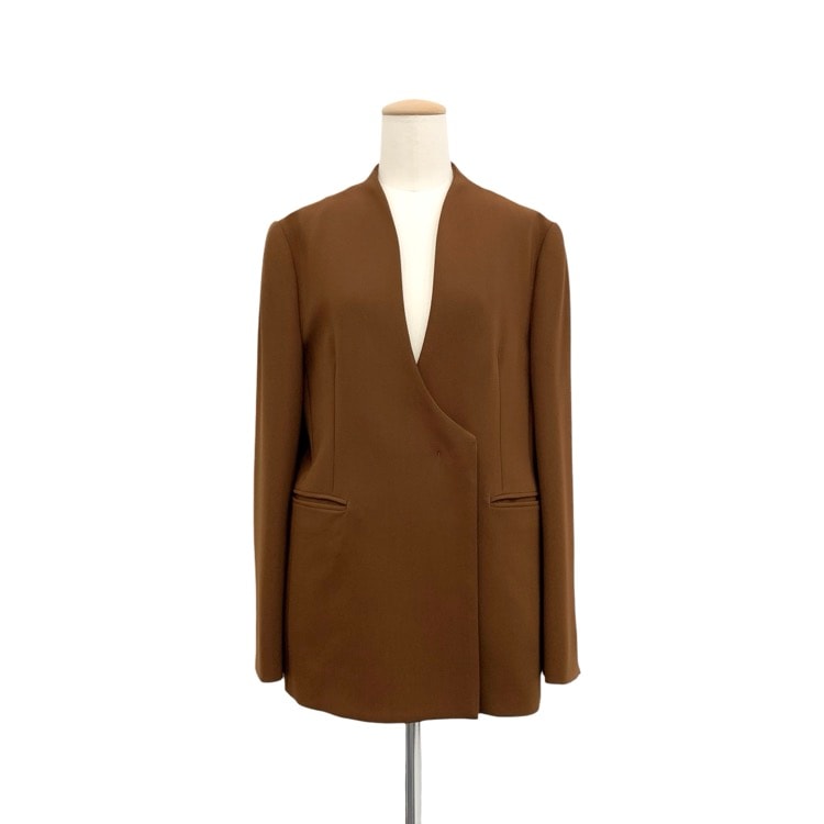 Mame Kurogouchi マメクロゴウチ Collarless Double Breasted Suit Jacke 美術館ジャケット 1 MM21PF-JK716