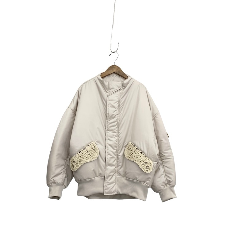 Mame Kurogouchi マメクロゴウチ Cording Embroidery Collarless Flight Jacket ジャケット MM25SS-JK011