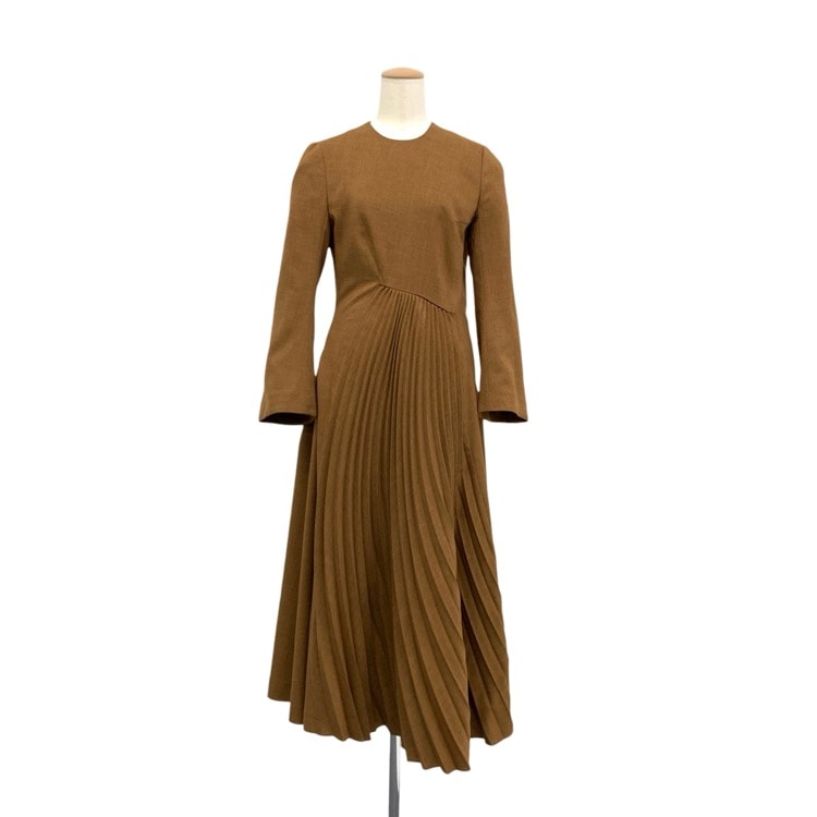 Mame Kurogouchi マメクロゴウチ Curved Pleated Dress カーブプリーツ ワンピース 1 MM21FW-DR505