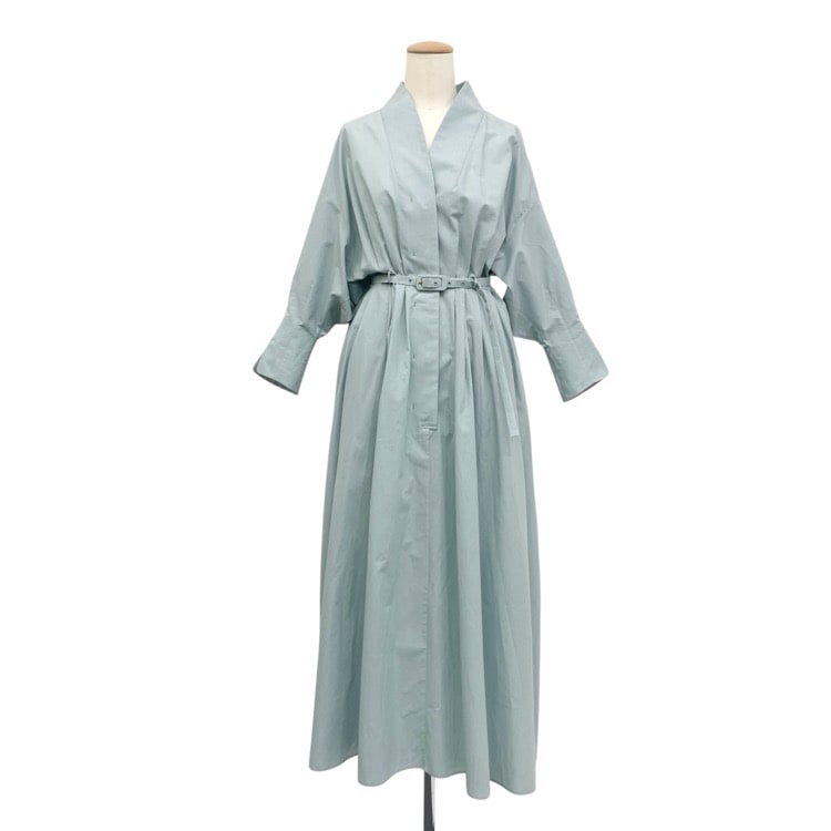 Mame Kurogouchi マメクロゴウチ Cotton Chambray Tucked Shirt Dress シャツワンピース 1 MM24SS-DR019