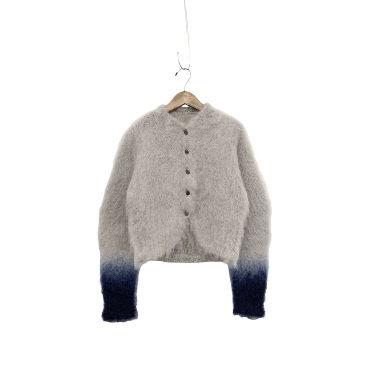 Mame Kurogouchi マメクロゴウチ Fur Knitted Cardigan モヘヤニット カーディガン グレー 1 MM25FW-KN099