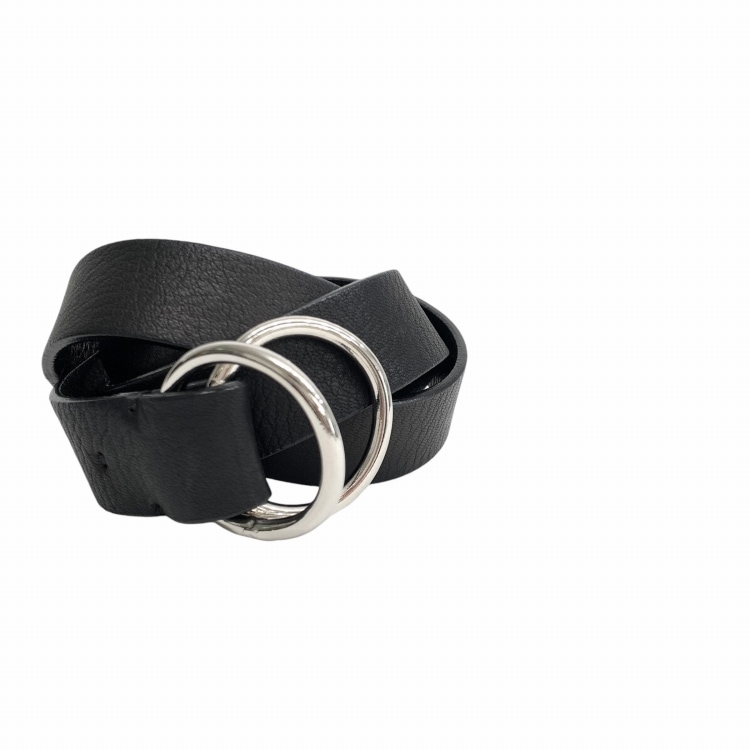 Aeta アエタ DEER OVAL RING BELT ディアレザー リングベルト ブラック DA38